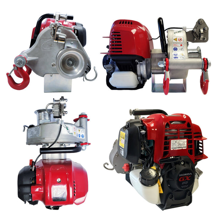 Portable Winch PCW4000-A Gas-Powered Pulling Winch – Honda GX50 Engine with Automatic Anti-Rollback