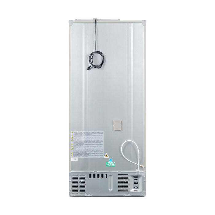 Cosmo 30-Inch Vista Collection 17.5 Cu. Ft. Counter Depth 3-Door French Door Refrigerator with Exterior Handles in Fingerprint Resistant Stainless Steel (COS-RFFV183GHS)