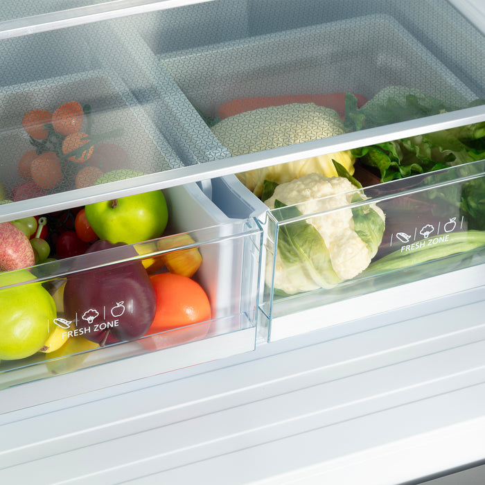 Cosmo 30-Inch Vista Collection 17.5 Cu. Ft. Counter Depth 3-Door French Door Refrigerator with Exterior Handles in Fingerprint Resistant Stainless Steel (COS-RFFV183GHS)