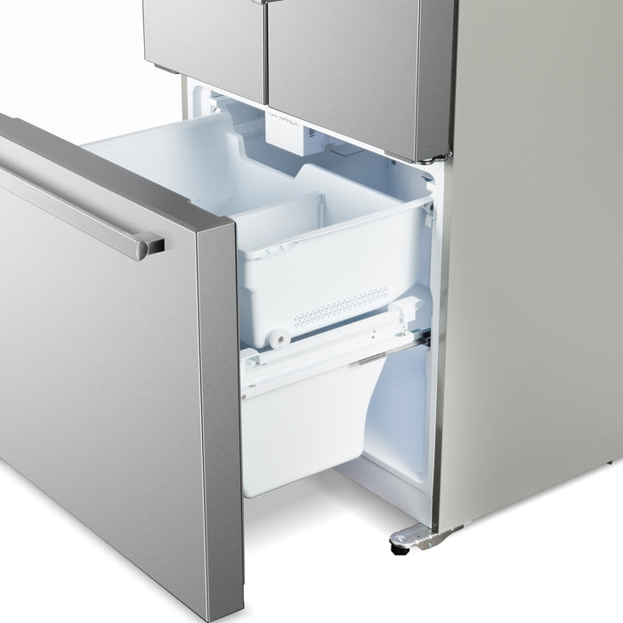 Cosmo 30-Inch Vista Collection 17.5 Cu. Ft. Counter Depth 3-Door French Door Refrigerator with Exterior Handles in Fingerprint Resistant Stainless Steel (COS-RFFV183GHS)