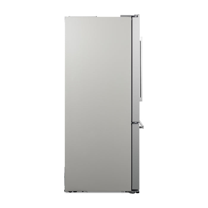 Cosmo 30-Inch Vista Collection 17.5 Cu. Ft. Counter Depth 3-Door French Door Refrigerator with Exterior Handles in Fingerprint Resistant Stainless Steel (COS-RFFV183GHS)