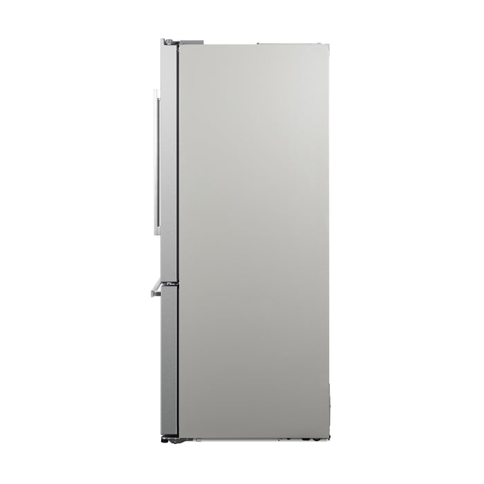 Cosmo 30-Inch Vista Collection 17.5 Cu. Ft. Counter Depth 3-Door French Door Refrigerator with Exterior Handles in Fingerprint Resistant Stainless Steel (COS-RFFV183GHS)