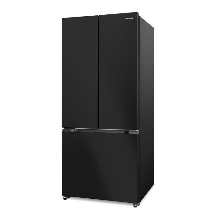 Cosmo 30-Inch Vista Collection 17.5 Cu. Ft. Counter Depth 3-Door French Door Refrigerator in Matte Black (COS-RFFV183RBK)