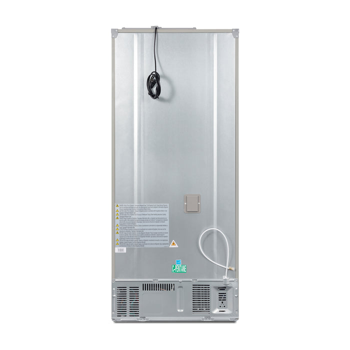 Cosmo 30-Inch Vista Collection 17.5 Cu. Ft. Counter Depth 3-Door French Door Refrigerator with Recessed Handles in Stainless Steel (COS-RFFV183RS)