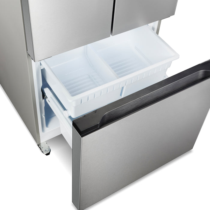 Cosmo 30-Inch Vista Collection 17.5 Cu. Ft. Counter Depth 3-Door French Door Refrigerator with Recessed Handles in Stainless Steel (COS-RFFV183RS)
