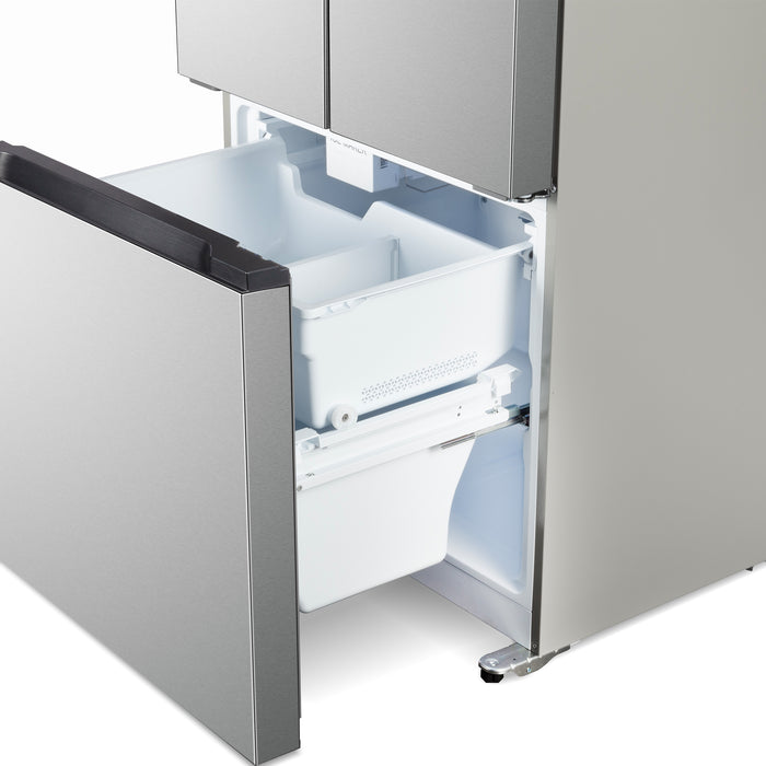 Cosmo 30-Inch Vista Collection 17.5 Cu. Ft. Counter Depth 3-Door French Door Refrigerator with Recessed Handles in Stainless Steel (COS-RFFV183RS)