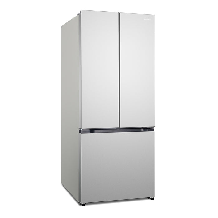 Cosmo 30-Inch Vista Collection 17.5 Cu. Ft. Counter Depth 3-Door French Door Refrigerator with Recessed Handles in Stainless Steel (COS-RFFV183RS)