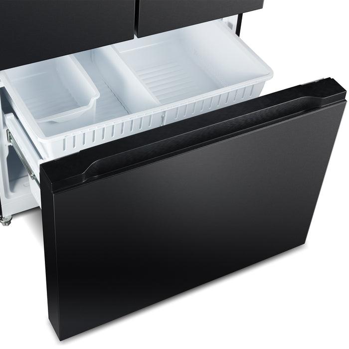 Cosmo 36-Inch Vista Collection 27.4 Cu. Ft. Counter Depth 3-Door French Door Refrigerator in Matte Black (COS-RFFV283RBK)