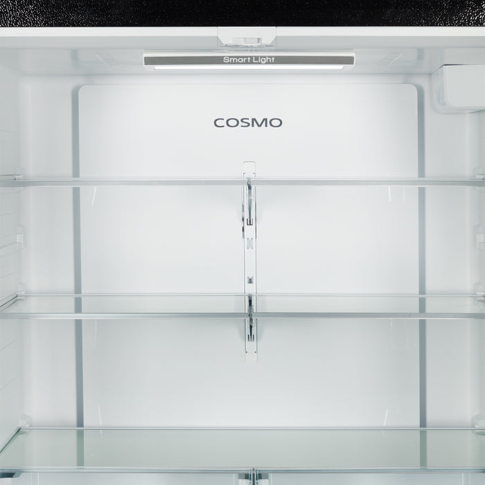 Cosmo 36-Inch Vista Collection 27.4 Cu. Ft. Counter Depth 3-Door French Door Refrigerator in Matte Black (COS-RFFV283RBK)