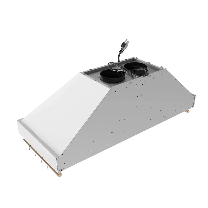 Forno Venezia 48-Inch Wall-Mounted Range Hood in White with Antique Brass Accessories, Touch Controls & Baffle Filters – FRHWM5503-48WHT