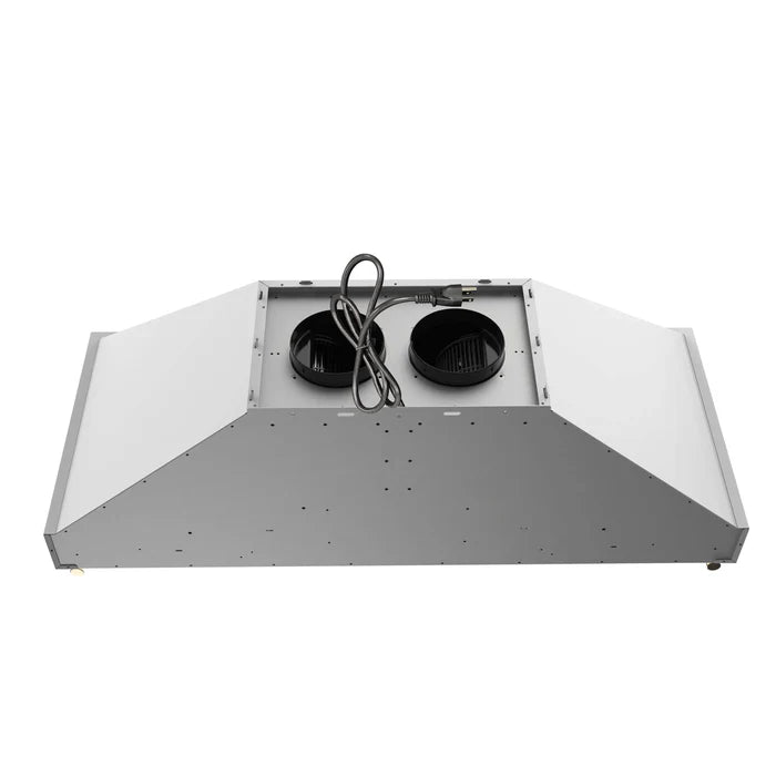 Forno Venezia 48-Inch Wall-Mounted Range Hood in White with Antique Brass Accessories, Touch Controls & Baffle Filters – FRHWM5503-48WHT