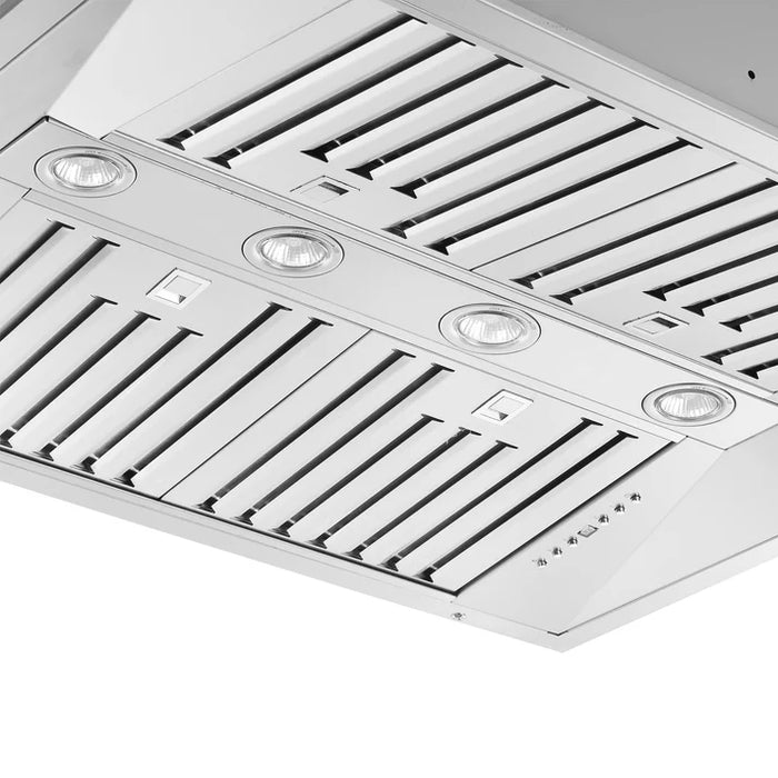 Forno Altilia 36-Inch Insert Range Hood, Stainless Steel with LED Lighting and Baffle Filters – Model FRHRE5337-36