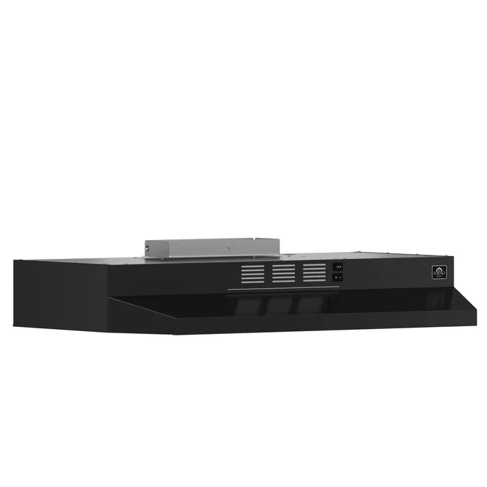 Forno Cappa 30-Inch Under Cabinet Range Hood, Black, 200 CFM, Convertible with LED Lighting – Model FRHUC5200-30BLK