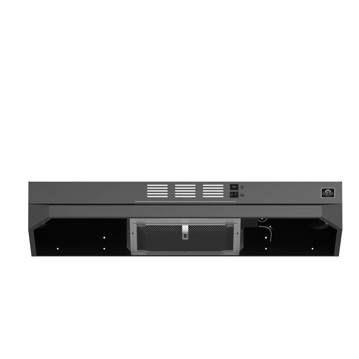 Forno Cappa 30-Inch Under Cabinet Range Hood, Black, 200 CFM, Convertible with LED Lighting – Model FRHUC5200-30BLK