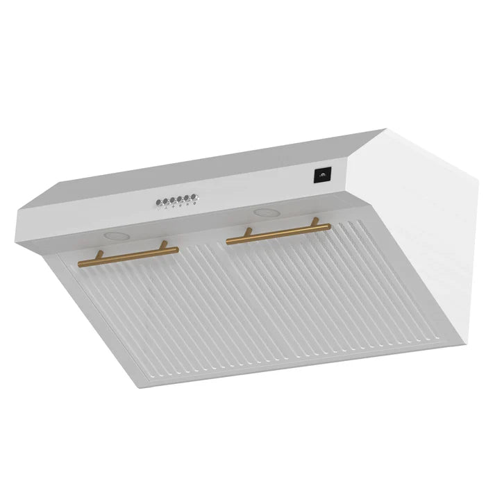 Forno Bari Espresso 30-Inch Under Cabinet Range Hood, White, 600 CFM with LED Lighting – Model FRHUC5255-30WHT