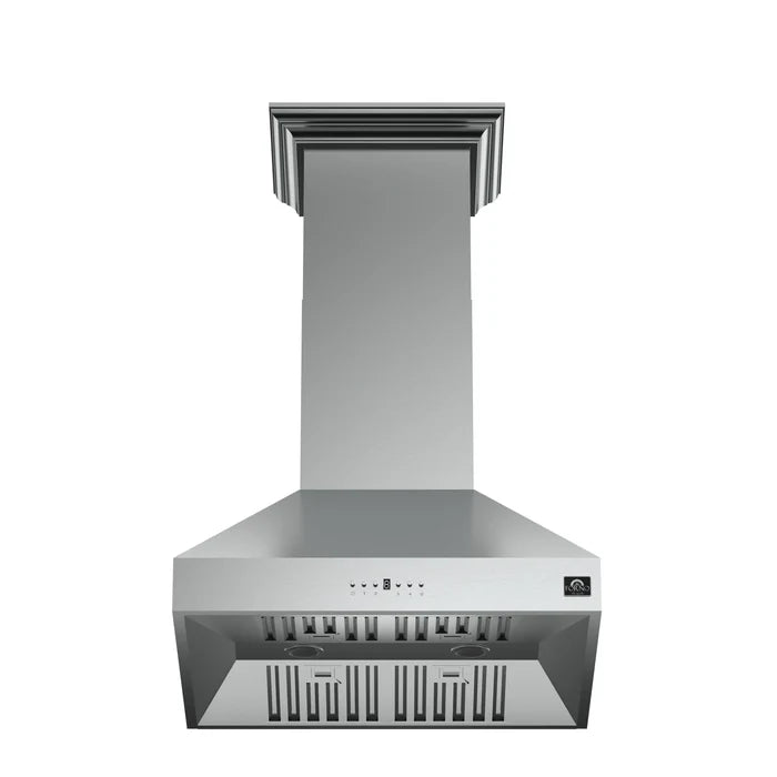 Forno Orvieto 30-Inch Wall Mount Range Hood, Stainless Steel, Heavy Duty with LED Lighting – Model FRHWM5094-30