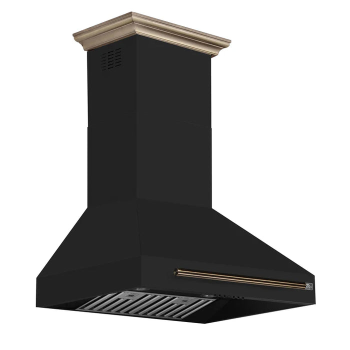 Forno Aria 30-Inch Wall-Mounted Range Hood, Black with LED Lighting – Model FRHWM5095-30BLK