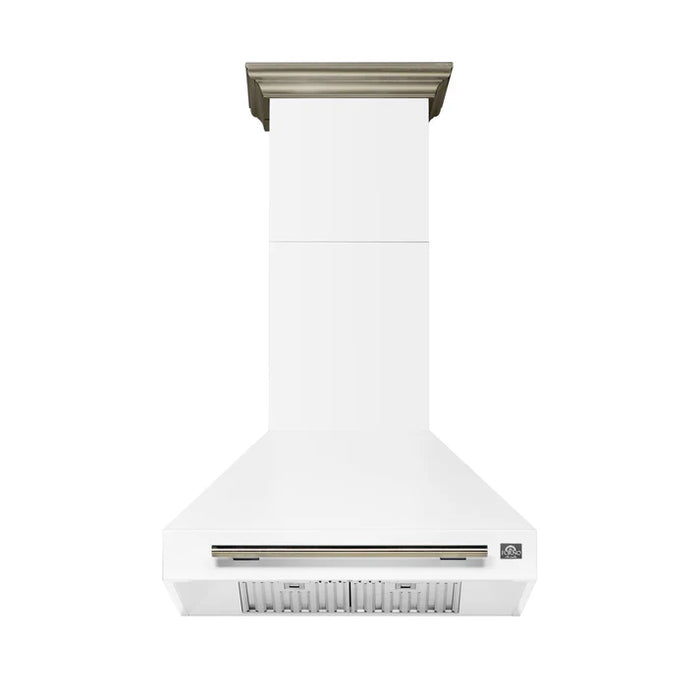 Forno Aria 30-Inch Wall-Mounted Range Hood, White with LED Lighting – Model FRHWM5095-30WHT