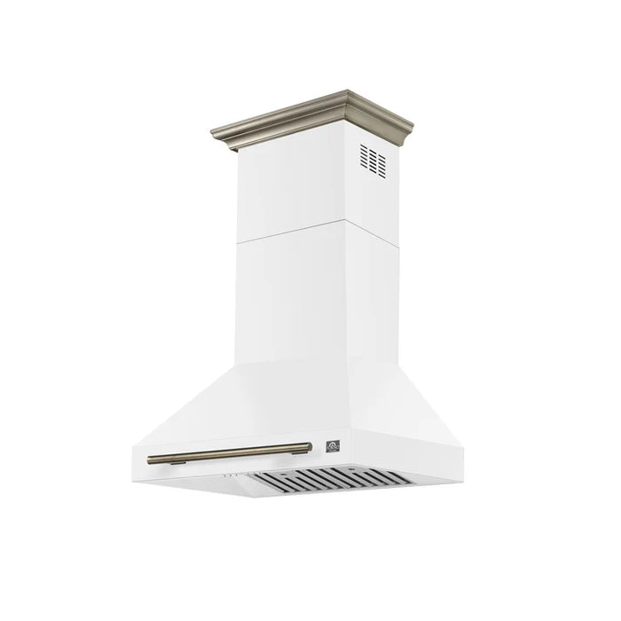 Forno Aria 30-Inch Wall-Mounted Range Hood, White with LED Lighting – Model FRHWM5095-30WHT