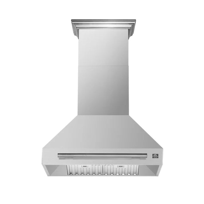 Forno Aria 30-Inch Wall-Mounted Range Hood, Stainless Steel with LED Lighting – Model FRHWM5095-30
