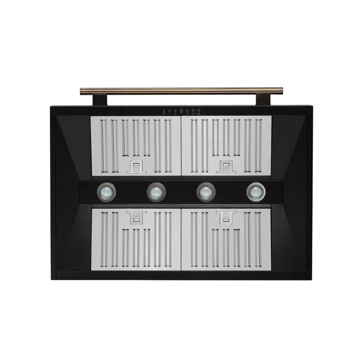 Forno Aria 36-Inch Wall-Mounted Range Hood, Black with LED Lighting – Model FRHWM5095-36BLK