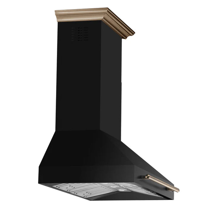 Forno Aria 36-Inch Wall-Mounted Range Hood, Black with LED Lighting – Model FRHWM5095-36BLK