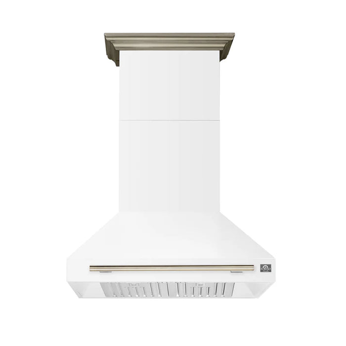 Forno Aria 36-Inch Wall-Mounted Range Hood, White with LED Lighting – Model FRHWM5095-36WHT