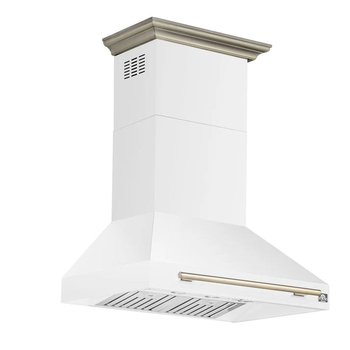 Forno Aria 36-Inch Wall-Mounted Range Hood, White with LED Lighting – Model FRHWM5095-36WHT
