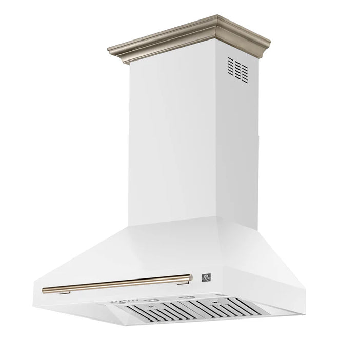 Forno Aria 36-Inch Wall-Mounted Range Hood, White with LED Lighting – Model FRHWM5095-36WHT