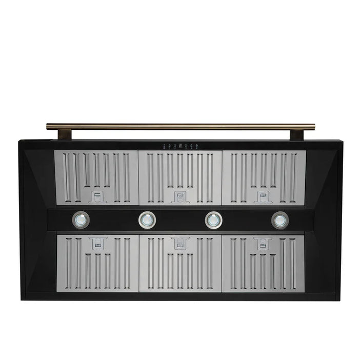 Forno Aria 48-Inch Wall-Mounted Range Hood, Black with LED Lighting – Model FRHWM5095-48BLK