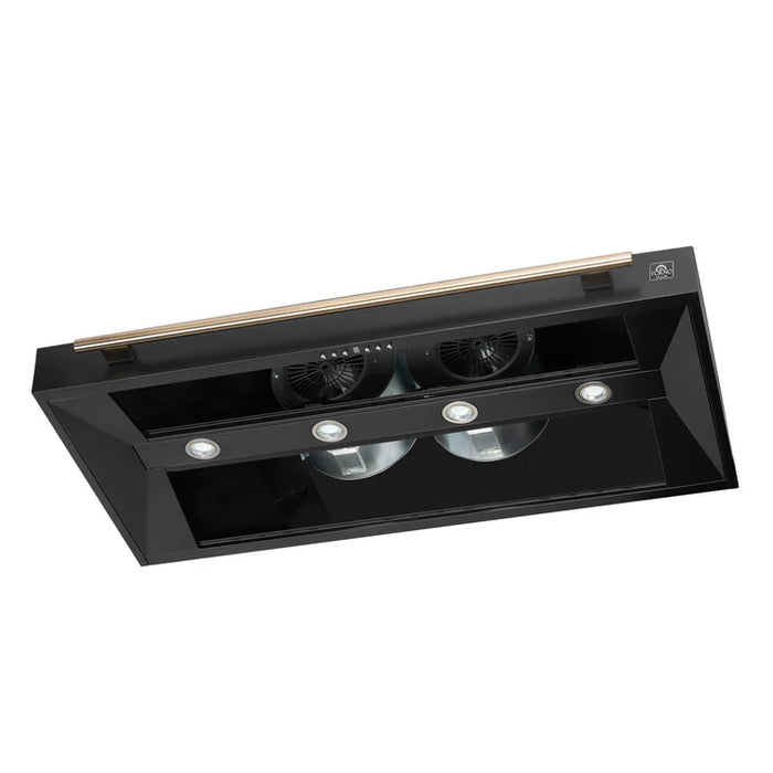 Forno Aria 48-Inch Wall-Mounted Range Hood, Black with LED Lighting – Model FRHWM5095-48BLK