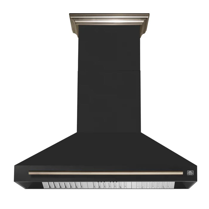 Forno Aria 48-Inch Wall-Mounted Range Hood, Black with LED Lighting – Model FRHWM5095-48BLK