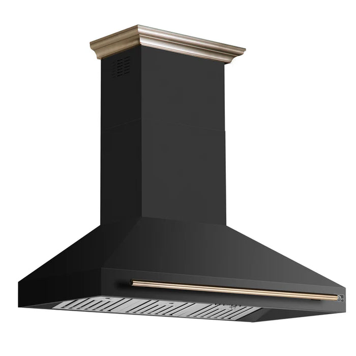 Forno Aria 48-Inch Wall-Mounted Range Hood, Black with LED Lighting – Model FRHWM5095-48BLK