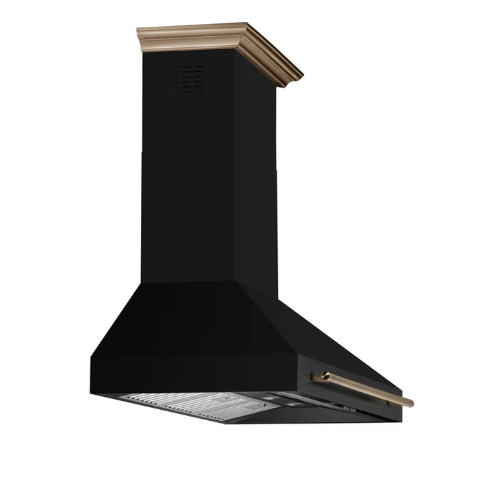 Forno Aria 48-Inch Wall-Mounted Range Hood, Black with LED Lighting – Model FRHWM5095-48BLK