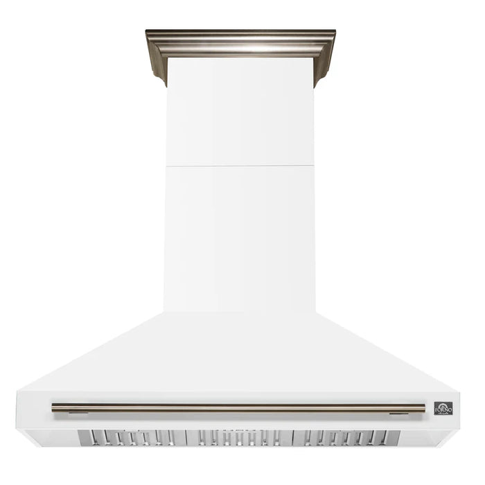 Forno Aria 48-Inch Wall-Mounted Range Hood, White with LED Lighting – Model FRHWM5095-48WHT