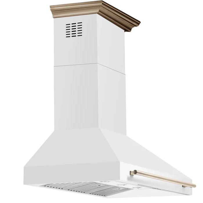 Forno Aria 48-Inch Wall-Mounted Range Hood, White with LED Lighting – Model FRHWM5095-48WHT