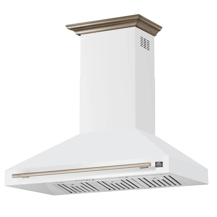Forno Aria 48-Inch Wall-Mounted Range Hood, White with LED Lighting – Model FRHWM5095-48WHT