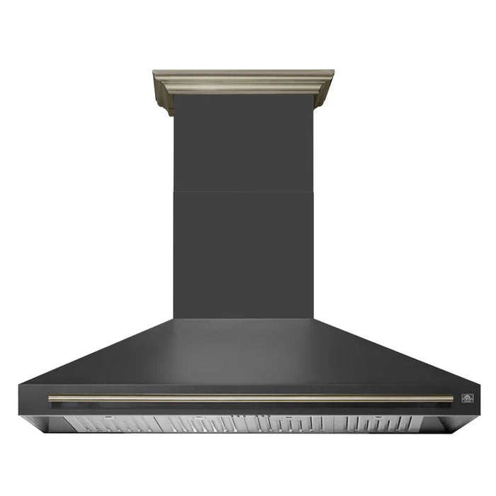 Forno Aria 60-Inch Wall-Mounted Range Hood, Black with LED Lighting – Model FRHWM5095-60BLK