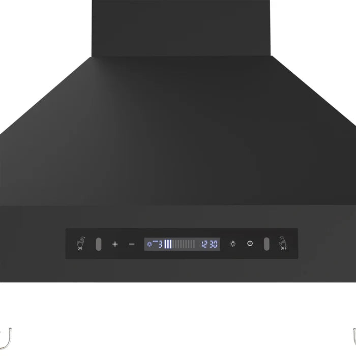 Forno Venezia 30″ Black Wall‑Mounted Range Hood (FRHWM5503‑30BLK) — Touch Controls & Baffle Filters, Sleek Black Finish, Wall-Mounted Kitchen Ventilation