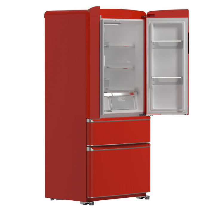 Forno Luigi FFFFD1791‑33RED 33″ Red French Door Refrigerator, 18 cu ft, Handle-Free Design