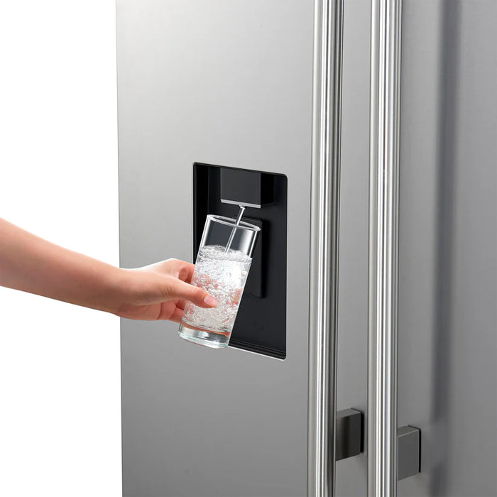 Forno Aosta FFFFD1866-36SB 36″ Stainless Steel French Door Refrigerator, 22.4 cu ft, Ice Maker, Water Dispenser