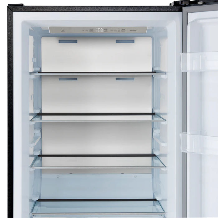 Forno Maderno FFFFD1722-28BLK-RS 28″ Convertible Freestanding Refrigerator/Freezer, Black, Antique Brass Handle, Right Swing, 13.6 cu ft