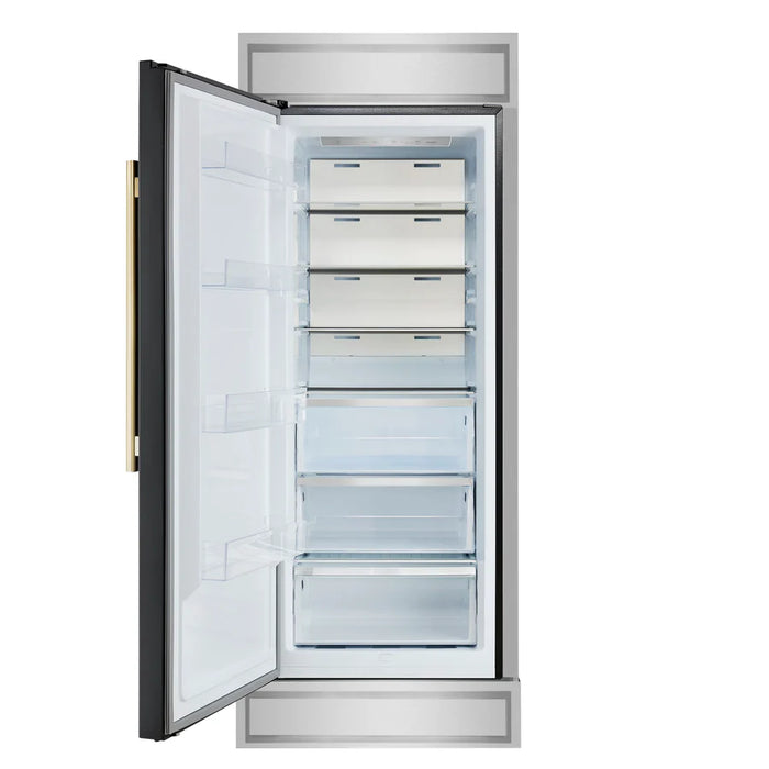 Forno Maderno FFFFD1722-32LMG-BLK 28″ Built-In Convertible Refrigerator/Freezer, Left Swing, Black, 13.6 Cu. Ft.