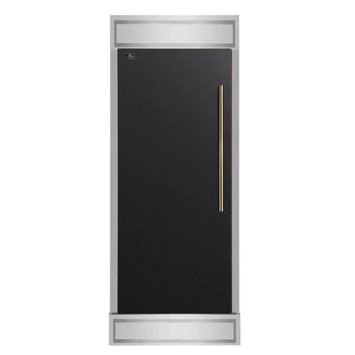 Forno Maderno FFFFD1722-32LMG-BLK 28″ Built-In Convertible Refrigerator/Freezer, Left Swing, Black, 13.6 Cu. Ft.