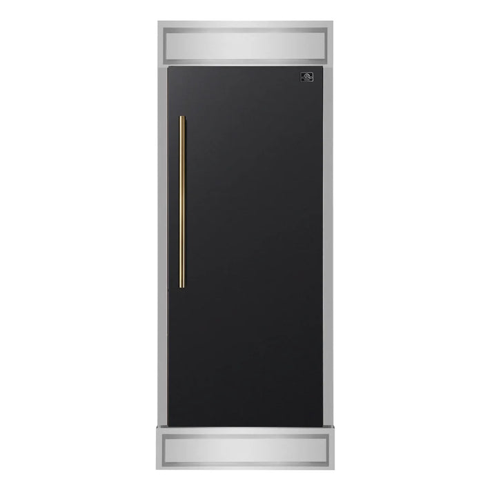 Forno Maderno FFFFD1722-32RMG-BLK 32″ Built-In Convertible Refrigerator, Black, 13.6 Cu. Ft., Right Swing, Decorative Grill