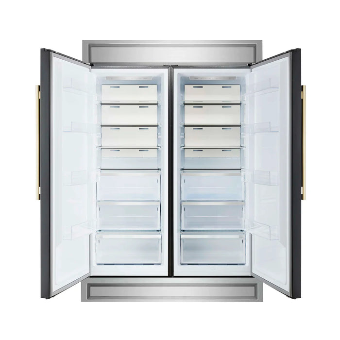 Forno Maderno FFFFD1722-60MG-BLK 60" Built-In Convertible Refrigerator/Freezer Set, Black, 27.2 Cu. Ft.