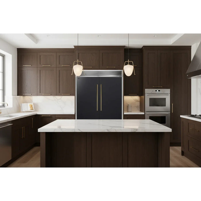 Forno Maderno FFFFD1722-60SG-BLK 60″ Built-In Convertible Refrigerator/Freezer Set, Black, 27.2 Cu. Ft.