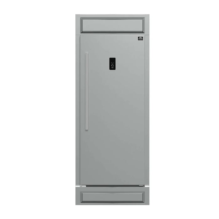 Forno Fortezza FFFFD1738-32RMG 32″ Built-In Right-Swing Convertible Refrigerator/Freezer, Stainless Steel, 14 Cu. Ft., Total No-Frost, Modern Trim Kit