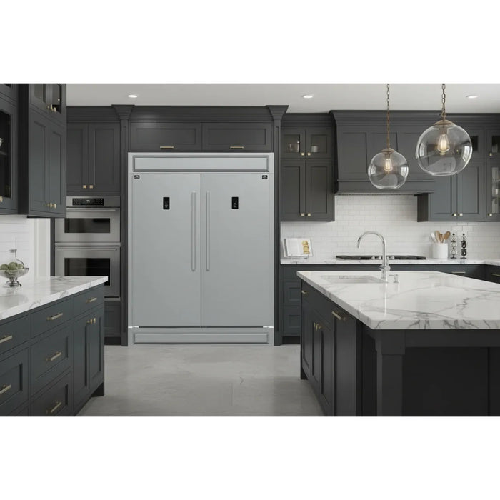 Forno Fortezza FFFFD1738‑60MG 60″ Built‑In Convertible Refrigerator/Freezer Set, Stainless Steel, 27.2 Cu. Ft., Automatic Ice Maker