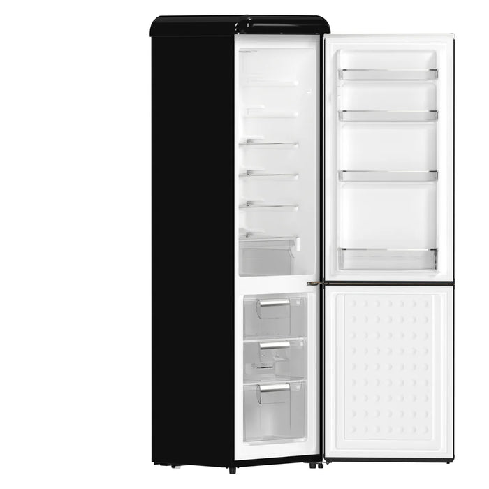 Forno Storico FFFFD1745‑22BLK 22″ Retro Bottom Freezer Refrigerator, Black, 9.0 cu ft